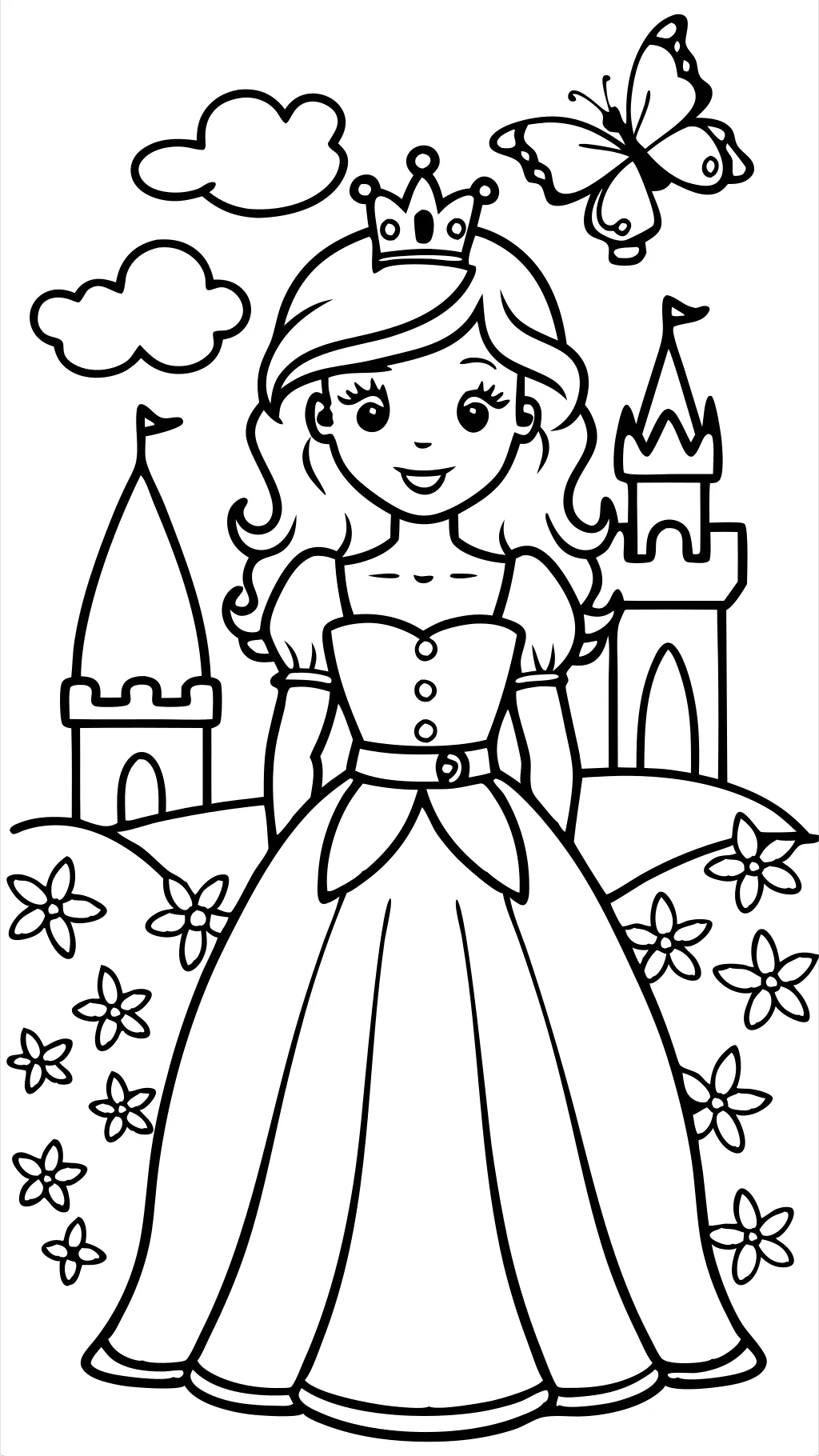 princess coloring page printable